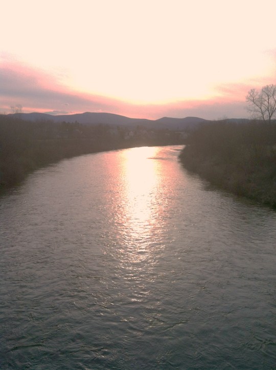 Sunset over the Hoosic river during my long run.